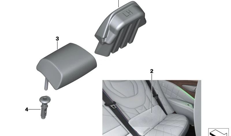 Guía de sujeción OEM 52207499753 para BMW X5 (F95, F95N, G05, G05N, G18, G18N), X6 (F96, F96N, G06, G06N) y X7 (G07, G07N, XM G09). Original BMW.