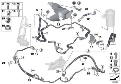 Tubo elástico 2ª parte OEM 32416786416 para BMW X5 E70, X6 E71. Original BMW.