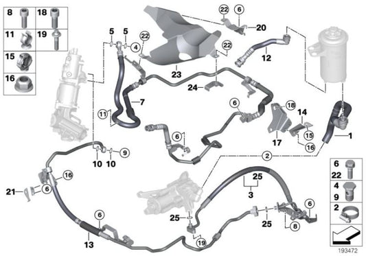Tubo di seconda parte estensibile per BMW E70N, E71 (OEM 32416786416). BMW originale.