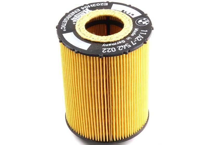 Filtro de aceite OEM 11427542021 para BMW E60, E60N, E61, E61N, E63, E63N, E64, E64N, E65, E66, E70. Original BMW.