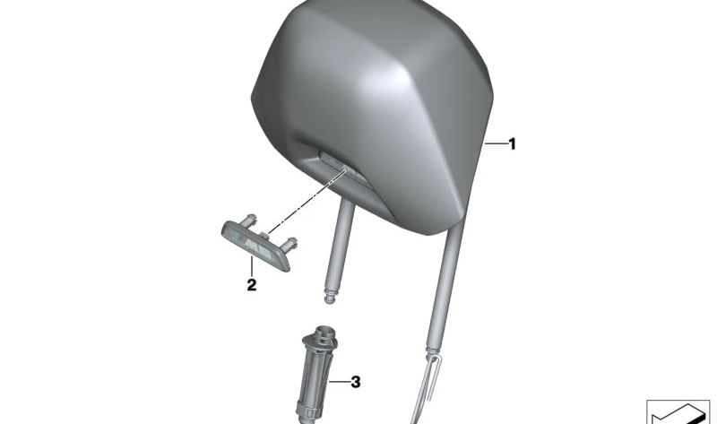 OEM 52107444351 headrest support for BMW X5 {F95, F95N, G05, G05N}, x6 {F96, F96N, G06, G06N}, x7 {G07, G07N}, XM {G09}. Original BMW.