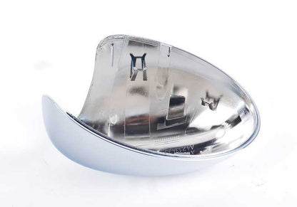 Cubierta izquierda de espejo retrovisor cromada OEM 51167123293 para MINI R50, R52, R53. Recambio original MINI. Ideal para sustituir tapa espejo dañada o personalizar con acabado en cromo.
