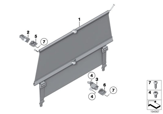 Rechte hintere Unterstützung für Separator OEM 51472990744 für BMW x1 {E84 SDRIVE16D, SDRIVE16I, SDRIVE18D}. Original BMW.