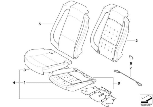Funda apoyabrazo de cuero negro derecha OEM 52107253756 para BMW Serie 3 E93, E93 LCI. Original BMW.