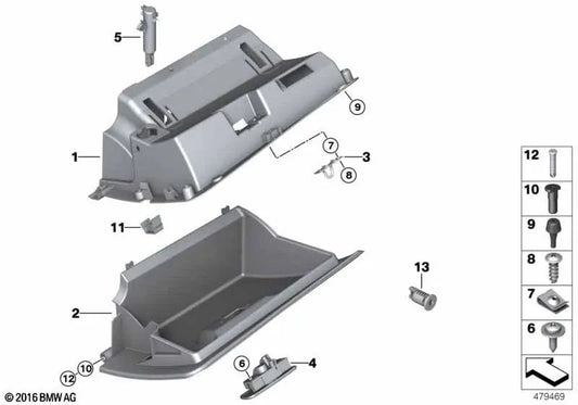 BMW E85 Luve Compartment, E86 (OEM 51166961758). BMW original.
