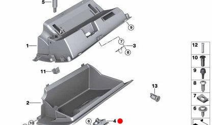 Cierre de guantera OEM 51167149237 para BMW E85, E86. Original BMW.
