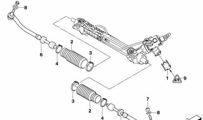 Brazo de dirección izquierdo OEM 32111094673 para BMW E39. Original BMW.