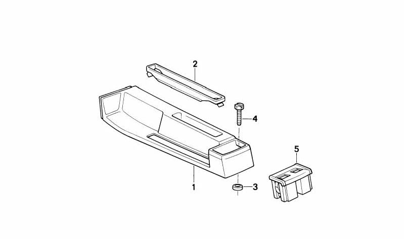 Graue Konsole für mehrere BMW -Modelle (OEM 51162291297). Original BMW