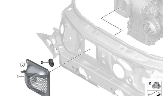 Conducto de aire exterior OEM 64316824632 para BMW F40, F44, F45, F46, F48, F39, F55, F56, F57, F54, F60. Original BMW.