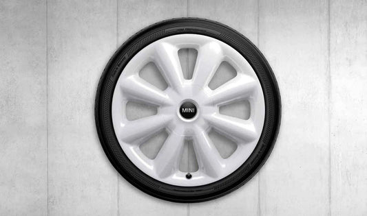 Cerchio in lega 18" 7J ET54 Cone Spoke 507 Aspen White uni OEM 36116859617 per MINI F55, F56, F57... e altro. MINI originale.