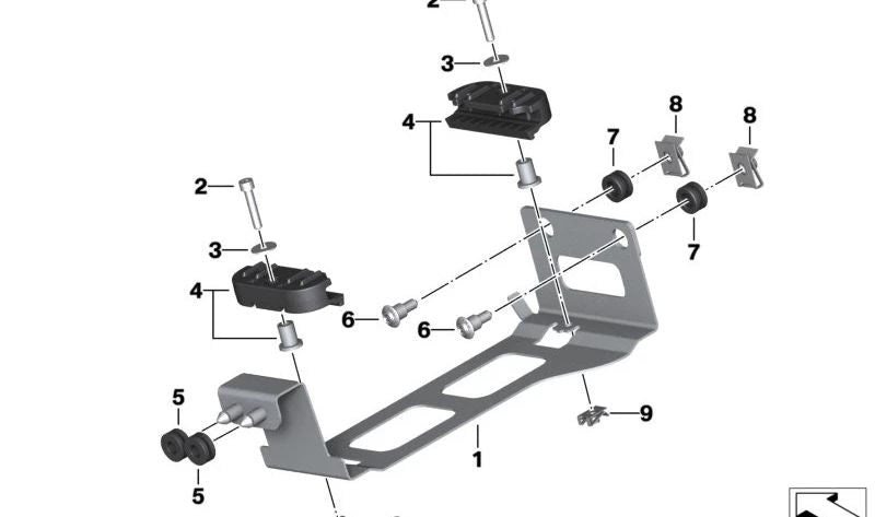 Soporte mecanismo de mando OEM 61359829765 para motos BMW C 400 GT, C 400 X. Original BMW Motorrad.