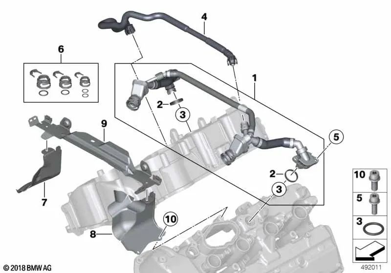 Cable de conexión para BMW Serie 5 F07, F10N, F11N, Serie 6 F06, F12, F13, Serie 7 F01N, F02N (OEM 11158647299). Original BMW
