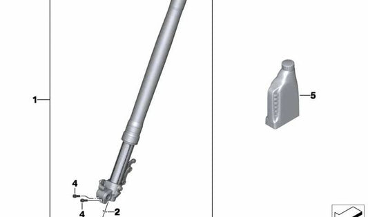 Rama de la horquilla izquierda OEM 31428535197 para motos BMW F800GS, F650GS. Original BMW Motorrad.