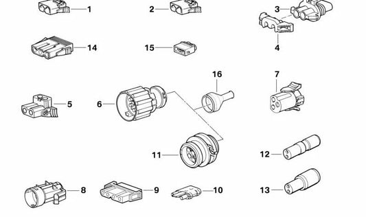 Conector de la luz trasera OEM 61131378101 para BMW E32. Original BMW.