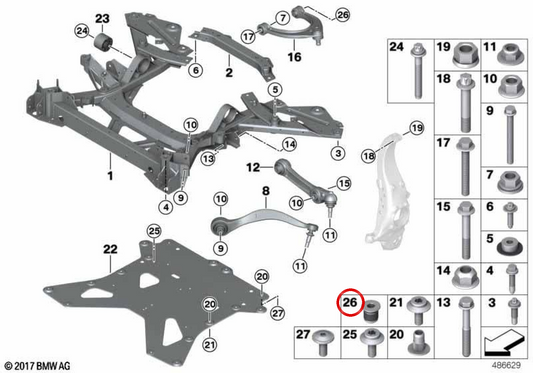OEM Roscado Casquillo 32006859583 pour BMW I12, I15. BMW d'origine.