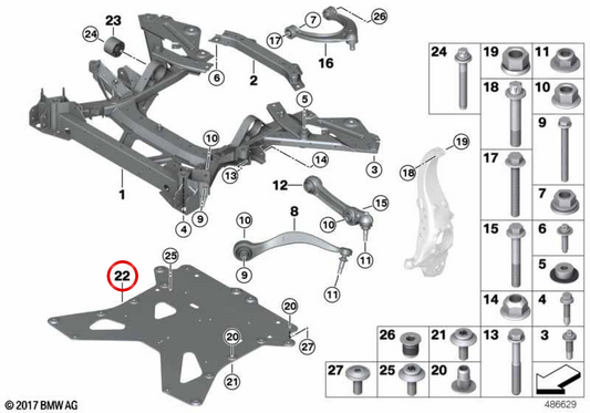 Schubfeld OEM 32006866284 pour BMW I12, I15. BMW d'origine.