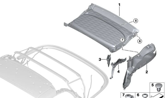Tapa derecha OEM 51177499406 para BMW Z4 G29. Recambio original BMW.