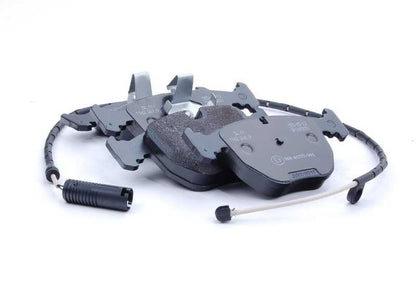 Brake pad set with brake pad sensor for BMW X5 E53 (OEM 34112180419). Original BMW