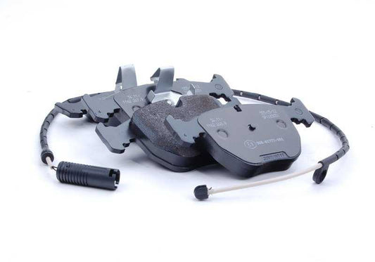Brake pad set with brake pad sensor for BMW X5 E53 (OEM 34112180419). Original BMW