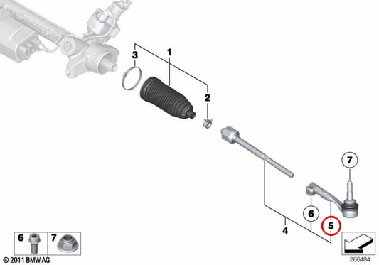 OEM 32104A0166 ROTULA SUPENSIONE SINISTRA per BMW G20, G21, G28, G01, G08, G02. BMW originale.