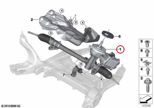 Casella di gestione elettrica 32105A5B013 per BMW F40, F44. BMW originale.