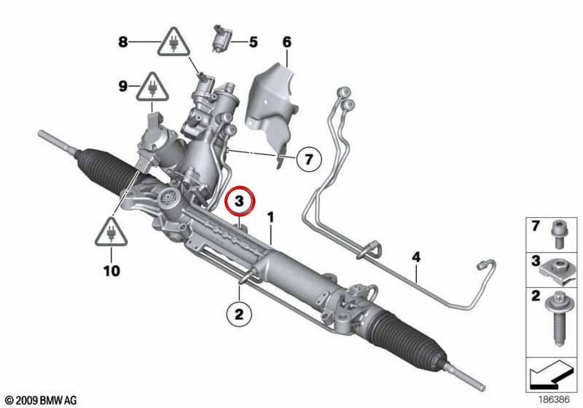 Écrou hexagonal OEM 32106788447 M14X1.5-10 pour BMW 1 E81, E82, E87, E88; Série 3 E90, E91, E92, E93 et ​​plus. Pièce BMW originale.