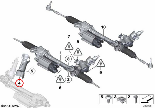 Protector térmico para caja de dirección OEM 32106790911 para BMW F07, F10, F11, F06, F12, F13, F01, F02. Original BMW.