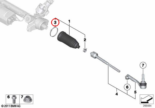 Gip de tuyau OEM 32106871897 pour BMW G20, G21, G28, G22, G26, G01, G08, G02. BMW d'origine.