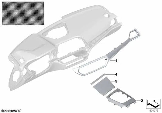 I-Tafel Fabric Aluminium Passenger Side Cover for BMW 3 Series G20, G21, G80, G81, 4 Series G23, G26, G82, G83 (OEM 51457993091). Original BMW.