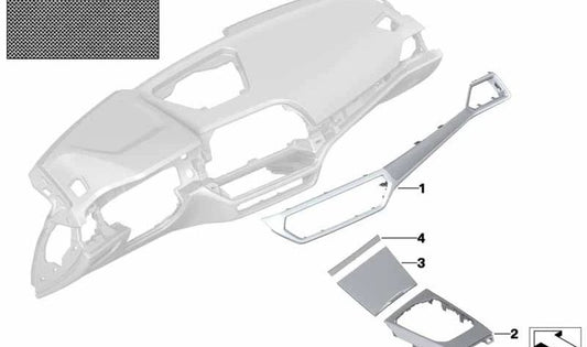 Cup Holder Trim for BMW 3 Series G20, G21, G80, G81, 4 Series G22, G23, G26, G82, G83 (OEM 51167993095). Original BMW