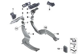 Griglia dell'aria fresca destra OEM 64222991680 per BMW X1 E84 sDrive18d, sDrive18i, sDrive20d... e altro ancora. BMW originale.