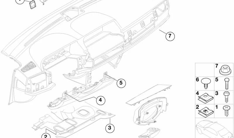 Retaining clip for BMW 7 Series E65, E66, X5 E53 (OEM 51457035054). Original BMW