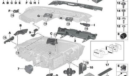 Distanciador OEM 63117419740 para BMW F70, G42, U06, G87, G20, G21, G28, G80, G81, G22, G23, G26, G82, G83, F90, G30, G31, G38, G60, G61, G68, G90, G32, G11, G12, G70, F91, F92, F93, G14, G15, G16, U11, U10, G01, G08, F97, G45, G02, F98, G05, G18, F9
