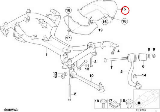 Protettore termico a destra OEM 32211141486 per BMW E38. BMW originale.