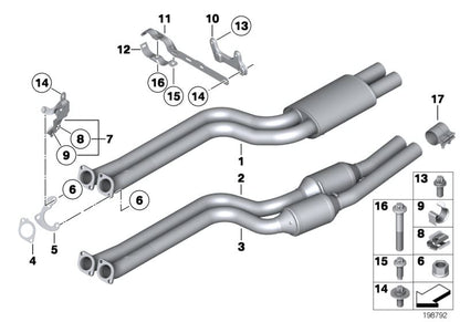 Abrazadera de escape OEM 18207586703 para BMW Z4 E89 (sDrive23i y sDrive30i). Compatible con versiones manuales y automáticas. Original BMW.