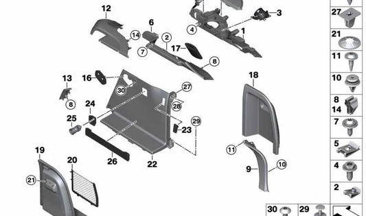 Left tweeter bracket for BMW F26 (OEM 51477362101). Original BMW