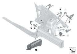 Soporte tubo flexible de freno izquierdo OEM 41007184917 para BMW E81, E87, E90, E92, X1 E84... y más. Original BMW.
