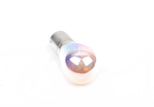 Bombilla intermitente plateada 12V 21W OEM 63217160897 para BMW {E81,E82,E87,E88,F45,F46,E46,E90,E91,E92,E93,E60,E61,E63,E64,E38,E65,E66,E83,F25,F26,E53,E85,E86} y MINI {R50,R53,R56,R52,R57,R55}. Original BMW y MINI.