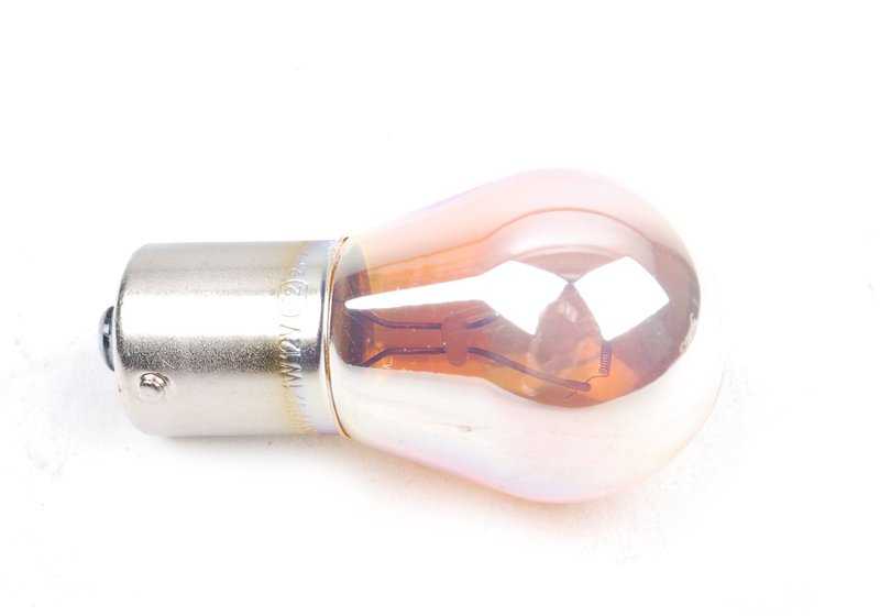 Bombilla intermitente plateada 12V 21W OEM 63217160897 para BMW {E81,E82,E87,E88,F45,F46,E46,E90,E91,E92,E93,E60,E61,E63,E64,E38,E65,E66,E83,F25,F26,E53,E85,E86} y MINI {R50,R53,R56,R52,R57,R55}. Original BMW y MINI.