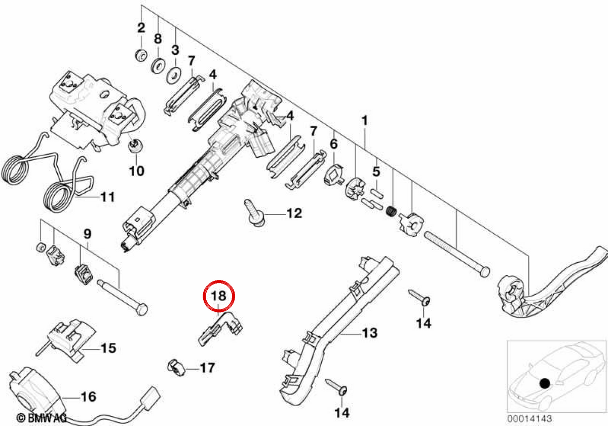 OEM Black Connection Support 32301095721 per BMW E87, E88, F20, F21, F52, E46, E90, E91, E92, E93, E39, E38, E65, E66, E84, E83, F25, E53, E89, E52. BMW originale.