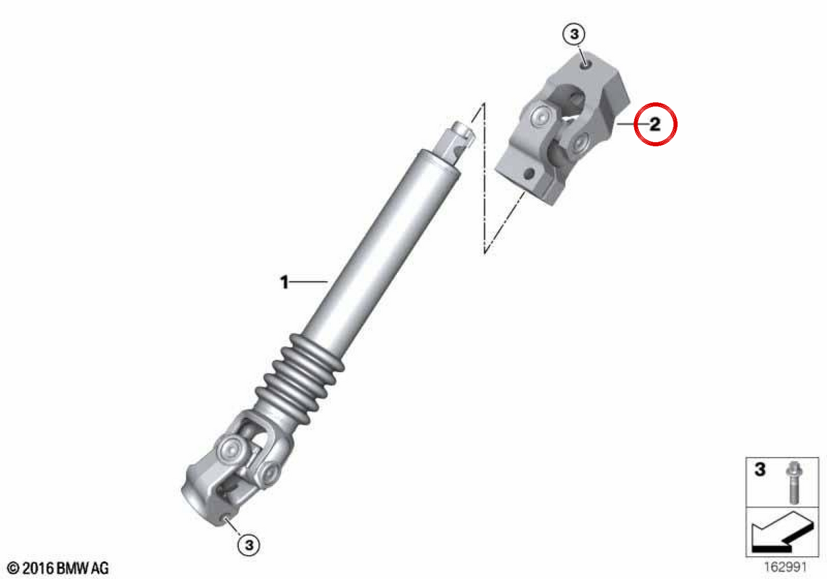 Junta cardán OEM 32302283431 para BMW E90, E92, E93. Original BMW.