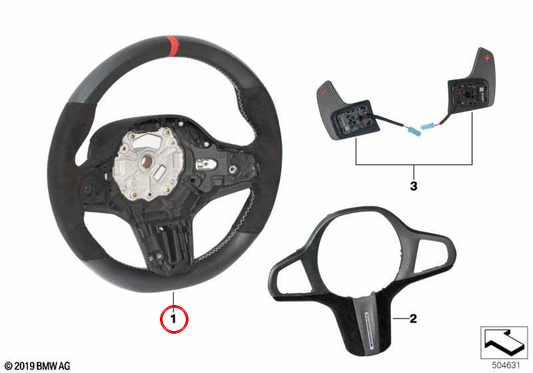 Volante M Performance para BMW F40, F44, G42, G20, G20N, G21, G21N, G28, G28N, G22, G23, G26, G29 (OEM 32302462905). BMW genuíno