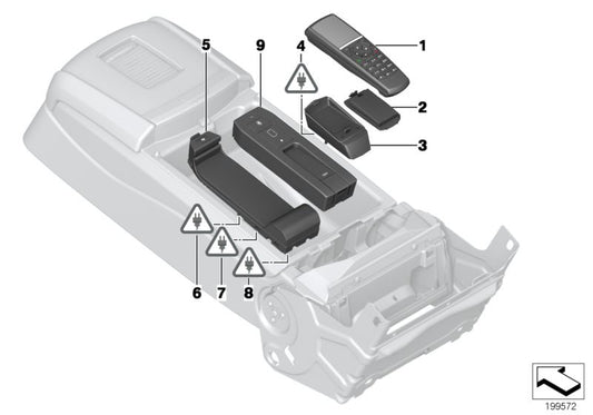 Base de carga Bluetooth para teléfono OEM 84109223773 para BMW F18, F01, F02, G11, G12. Compatible con modelos 520Li, 523Li, 525Li, 528Li. Original BMW.