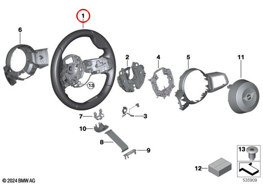 JCW Sportlenker mit Airbag OEM 32305A8F5E4 für Mini Cooper J01, Aceman J05 ... und mehr. Original Mini.