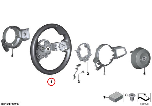 Volante OEM 32305A8F5E8 per MINI Cooper J01, Aceman J05. MINI originale.