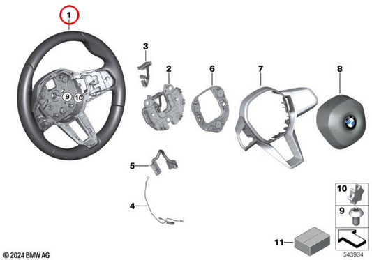 Volante esportivo OEM 32305B3B7E6 para BMW Série 1 F70, Série 2 F74 Gran Coupe... e muito mais. BMW genuíno.