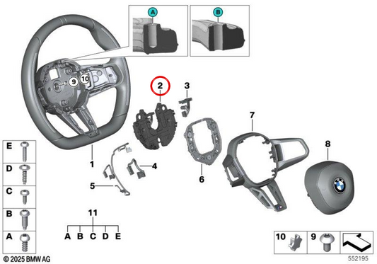 Unidad electrónica volante OEM 32305B4FF48 para BMW Serie 5 G68 (i5 eDrive40L, i5 eDrive35L). Original BMW.