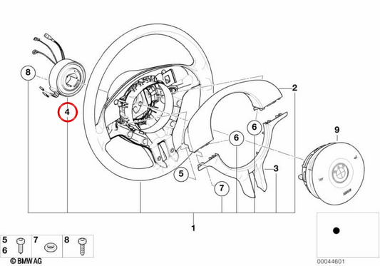 Anello di contatto per airbag OEM 32306759882 per BMW E36, Z3. BMW originale.