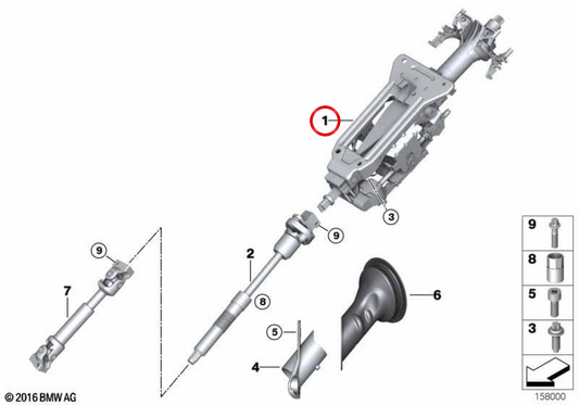 Elektrischer Einstellmechanismus der OEM -Adressspalte 32306786254 für BMW E70, E71, E72. Original BMW.