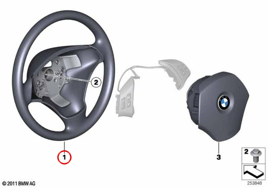 OEM -Lederlenkrad 32306795569 für BMW E90, E91, E84. Original BMW.